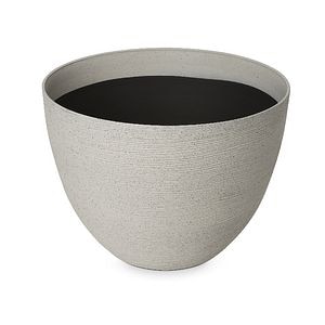 Ghiveci din plastic, gri, forma rotunda, 50 cm diametru • Blooma