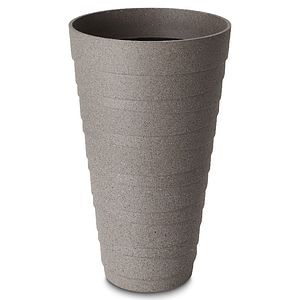 Ghiveci din plastic, gri, forma rotunda, 30 cm diametru • Blooma