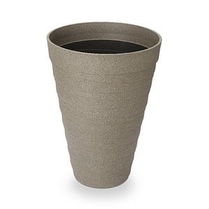 Ghiveci din plastic, gri, forma rotunda, 40 cm diametru • Blooma
