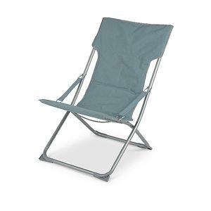 Sezlong pliabil BLOOMA Levana, 80 x 59 x 89 cm, sarcina maxima 110 kg, metal si panza, gri