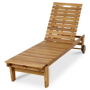 Sezlong de gradina, maro, 200 x 65 x 33 cm • GoodHome Denia