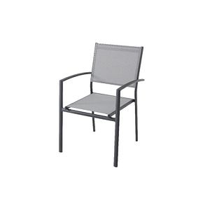 Scaun de gradina si terasa, Baru, gri, aluminiu, 56.5 x 87 x 59.5 cm