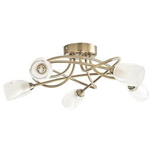 Plafoniera, 5 x 28 W, auriu, metal si sticla• Colours Egeria