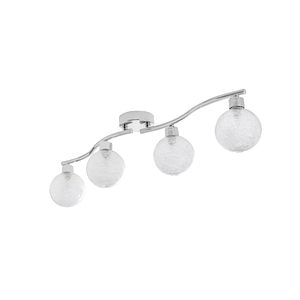 Plafoniera LED, 4 x 25 W, argintiu, sticla si metal • Colours Onnes
