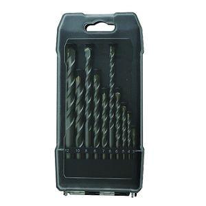 Set burghie pentru zidarie Universal Fit, negru, 10 bucati, otel