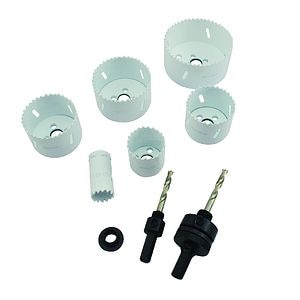 Set carote, bi-metal electrician, 6 bucati, alb, otel • Universal