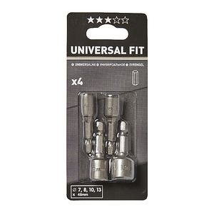 Set tubulare pentru surubelnita, 4 bucati, negru, otel • Universal