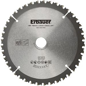 Disc circular Erbauer, 160 x 20 x 2 mm, 40 dinti
