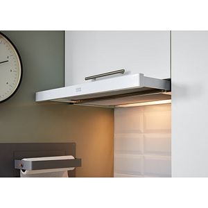 Hota telescopica din otel, 60 cm, culoare alb, clasa energetica C 