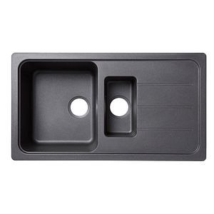 Chiuveta bucatarie cuart compozit, reversibila, 90 x 50 cm, adancime 20.2 cm, negru  Cooke & Lewis