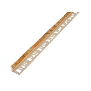 Profil interior din PVC, semirotund, 9 mm, crem maro inchis marmorat