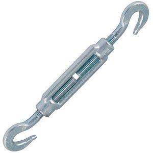 Intinzator cablu tip carlig - carlig, M8, zincat, alb • Diall