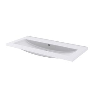 Lavoar baie ceramica, alb lucios, montare pe blat, 100,4 cm  • GoodHome Nira