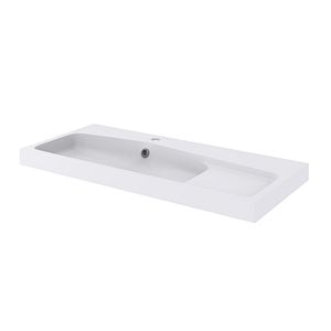 Lavoar baie rasina, alb lucios, montare pe blat, 100,4 cm  • GoodHome Mila