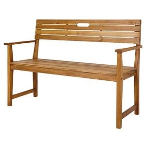 Banca de gradina si terasa Blooma Denia, maro, lemn, 128.5 x 89.7 x 57 cm