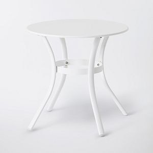 Masa de gradina, otel, alb, rotunda, 4 persoane,50 x 47 cm • GoodHome janeiro