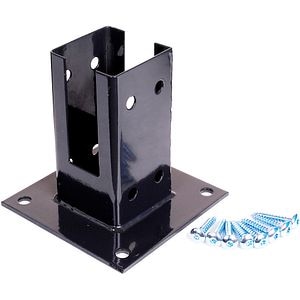 Baza stalp GoodHome Neva, 7 x 7 x 15 cm, negru