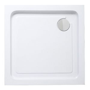 Cadita dus Cooke & Lewis Lagan, patrata, ABS si acril, 80 x 80 x 15 cm, alb