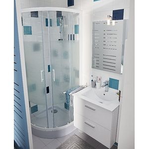 Inchidere dus semirotunda, 80 x 80 x 190 cm, alb • GoodHome Onega