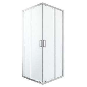 Cabina dus standard GoodHome Beloya, patrata, 90 x 90 x 195 cm, sticla securizata 8mm, profil crom