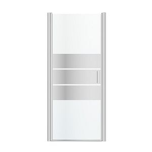 Usa dus pivotanta GoodHome Beloya, aluminiu, 90 x 195 cm, sticla oglinda, profil crom