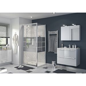 Usa pentru dus, pivotanta, aluminiu si sticla, cromat, 100 x 195 cm • Good Home Beloya