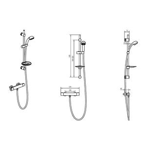 Set de dus, cromat, ABS si otel inoxidabil • Cooke & Lewis_100596486