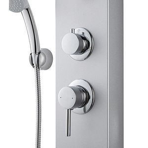 Panel de dus, gri, aluminiu • Cooke & Lewis