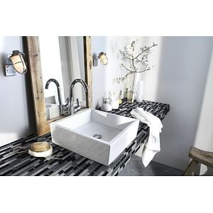 Mozaic interior, gri, sticla, patrat, 30 x 30.4 cm x 8 mm  GoodHome