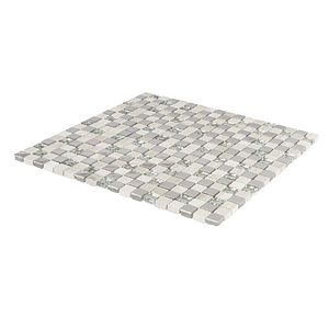 Mozaic interior, bej, sticla, piatra naturala si otel inoxidabil patrat, 30 x 30 cm x 8 mm • GoodHome Mecine