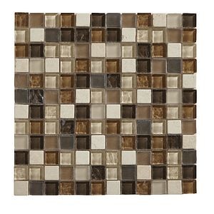 Mozaic interior, bej, sticla, patrat, 30 x 30 cm x 8 mm • GoodHome