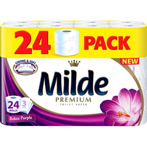 Hartie igienica MILDE Relax Purple, 3 straturi, 24 role