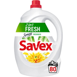 Detergent lichid SAVEX 2in1 Fresh, 4.4 l, 80 spalari