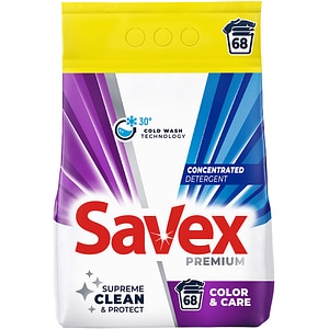Detergent automat SAVEX Premium Color & Care, 5.5 kg, 68 spalari