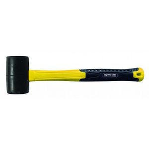 Ciocan din cauciuc TOPMASTER, maner din fibra de sticla, negru-galben