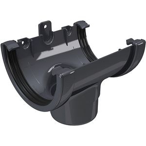 Racord jgheab burlan PVC Devorex Clasic, 120 mm, grafit