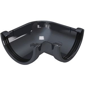 Coltar pentru jgheab 90 gr DEVOREX Classic, 18.8 x 18.8 cm, PVC, negru