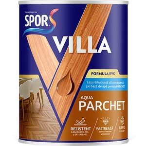 Lazura lucioasa pe baza de apa pentru parchet Spor Villa, incolor, 4L