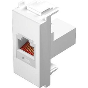 Priza telefon 2 posturi, RJ11, alba, TEM MODUL