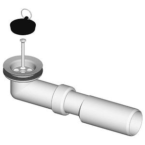 Ventil cadita dus cu racord, inox, 70 mm