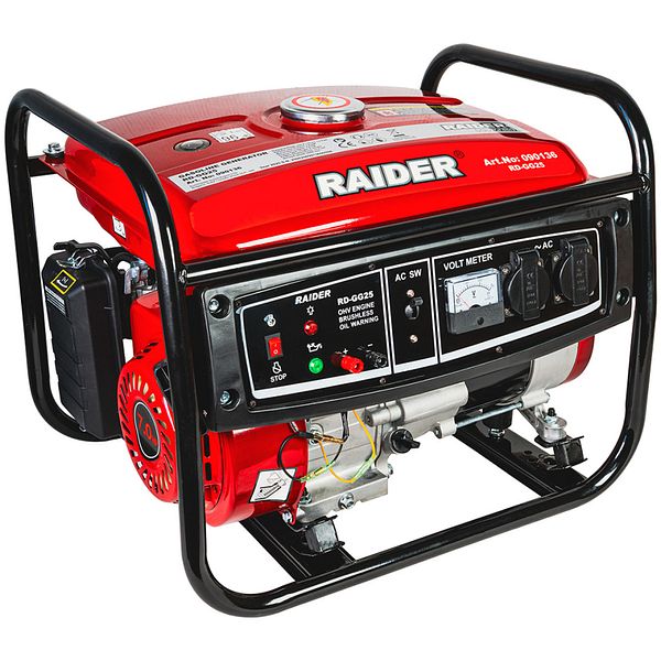 Generator electric Raider GG25, 2800W, 4 timpi, benzina, 12L Generator electric Raider GG25, 2800W, 4 timpi, benzina, 12L