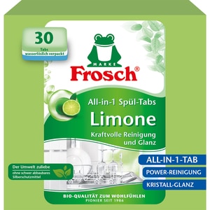 Detergent ecologic pentru masina de spalat vase FROSCH All In One, Lemon, 30 tablete