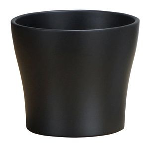 Ghiveci, rotund negru, 15.2 cm • Scheurich