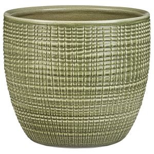 Ghiveci, rotund verde, 14 cm • Scheurich