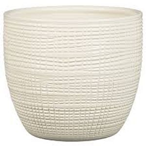Ghiveci, rotund alb Vanilla, 25.5 cm • Scheurich