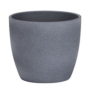 Ghiveci, rotund gri inchis, 28 cm • Scheurich