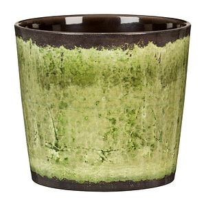 Ghiveci, rotund verde Glaze, 11 cm • Scheurich