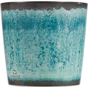 Ghiveci, rotund albastru Glaze, 11 cm • Scheurich
