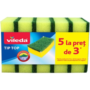 Burete de vase VILEDA Style Tip Top 46090, 5 bucati, verde