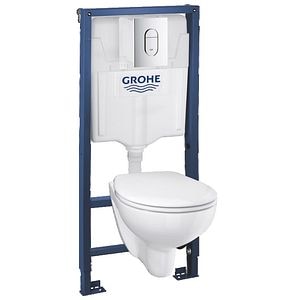 Set WC 5 in 1, alb, suspendat, 3/6 L, scurgere orizontala  Solido Grohe